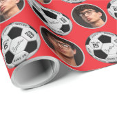 Personalized Soccer Ball Birthday  | Age Name Text Geschenkpapier (Rolleneckpunkt)