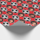 Personalized Soccer Ball Birthday  | Age Name Text Geschenkpapier (Ecke)
