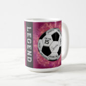 Personalized Soccer Ball Birthday  | Age Name Text Kaffeetasse (VorderseiteRechts)
