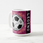 Personalized Soccer Ball Birthday  | Age Name Text Kaffeetasse (Vorderseite Links)