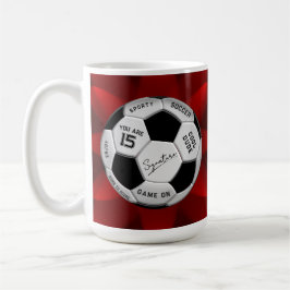 Personalized Soccer Ball Birthday | Age Name Text Kaffeetasse