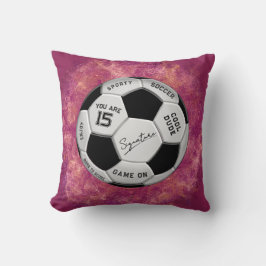 Personalized Soccer Ball Birthday | Age Name Text Kissen