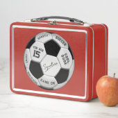 Personalized Soccer Ball Birthday  | Age Name Text Metall Brotdose (Beispiel)