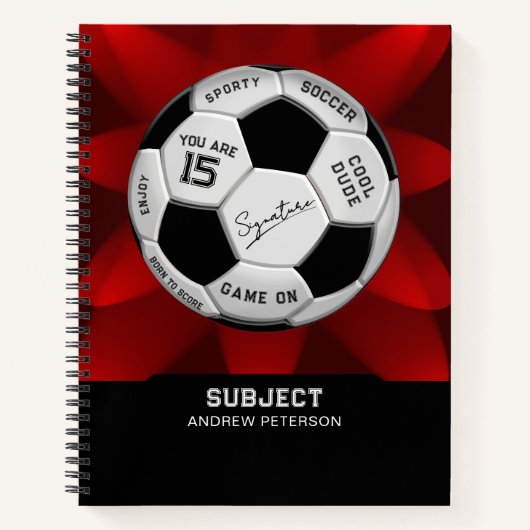 Personalized Soccer Ball Birthday  | Age Name Text Notizblock (Vorderseite)