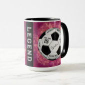 Personalized Soccer Ball Birthday  | Age Name Text Tasse (VorderseiteRechts)