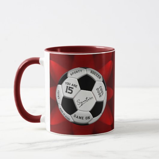 Personalized Soccer Ball Birthday  | Age Name Text Tasse (Links)