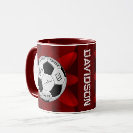Personalized Soccer Ball Birthday | Age Name Text Tasse (Vorderseite Links)