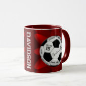 Personalized Soccer Ball Birthday | Age Name Text Tasse (VorderseiteRechts)