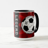 Personalized Soccer Ball Birthday | Age Name Text Tasse (VorderseiteRechts)