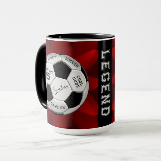 Personalized Soccer Ball Birthday | Age Name Text Tasse (Vorderseite Links)