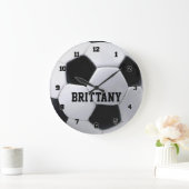 Personalized Soccer Ball Clock Große Wanduhr (Zuhause)
