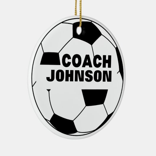 Personalized Soccer Ball Coach Ornament (Rechts)