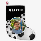 Personalized Soccer Ball Football Boy Photo  Kleiner Weihnachtsstrumpf (Vorderseite)