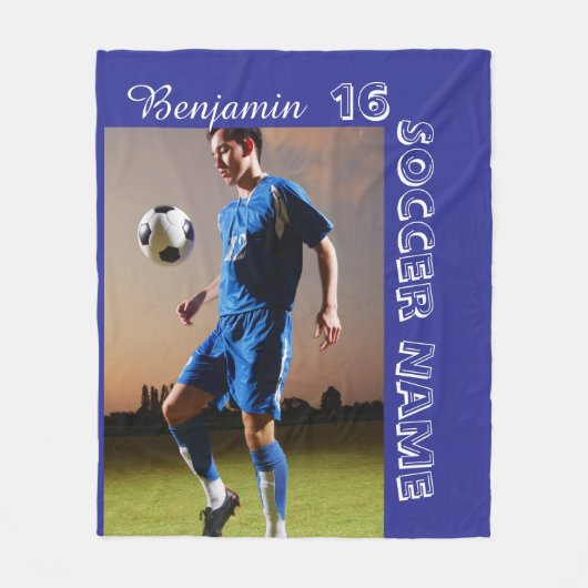 Personalized soccer player team fleecedecke (Vorderseite)