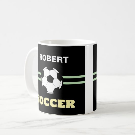 Personalized Soccerball Mug Kaffeetasse (Vorderseite Links)