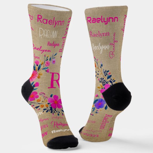 Personalized Socks Add Your Name  Socken (Gewinkelt)