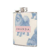 Personalized Soft and Cute Pomeranian Pattern Flachmann (Links)