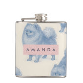 Personalized Soft and Cute Pomeranian Pattern Flachmann (Vorderseite)