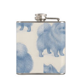 Personalized Soft and Cute Pomeranian Pattern Flachmann (Rückseite)