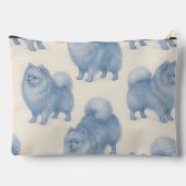Personalized Soft and Cute Pomeranian Pattern Zubehörtasche (Rückseite)