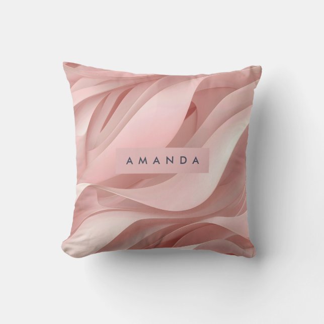 Personalized Soft Blush Pink Abstract Flow Design Kissen (Vorderseite)