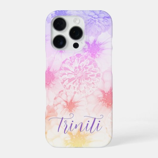 Personalized Soft Cotton Candy Floral iPhone Hülle (Rückseite)