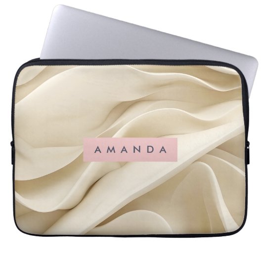 Personalized Soft Cream Abstract Minimal Flow Laptopschutzhülle (Vorderseite)