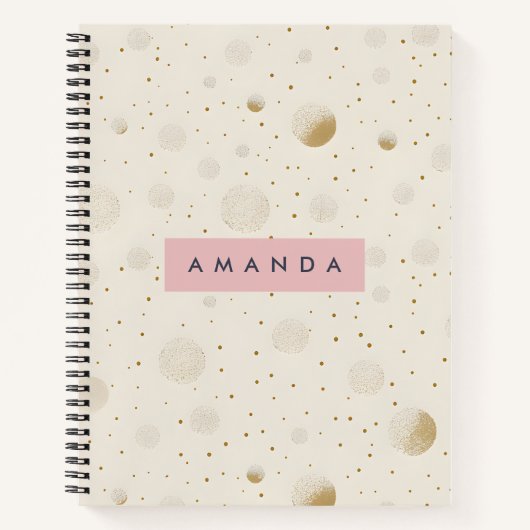 Personalized Soft Gold Polka Dot Minimalist Style Notizblock (Vorderseite)