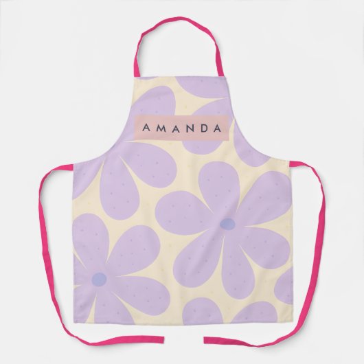 Personalized Soft Lavender Daisy Flower Schürze (Vorderseite)