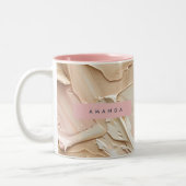 Personalized Soft Neutral Paint Texture Zweifarbige Tasse (Links)