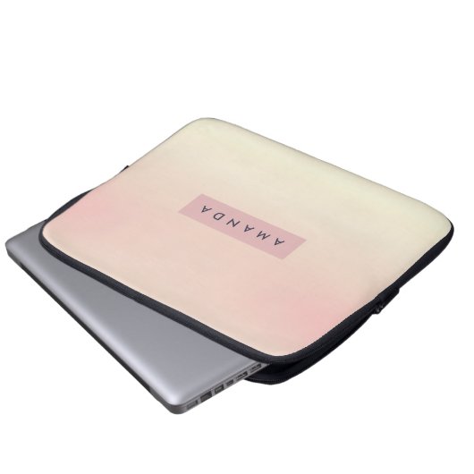 Personalized Soft Pastel Blush Gradient Laptopschutzhülle (Vorne Knopf)