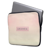 Personalized Soft Pastel Blush Gradient Laptopschutzhülle (Vorderseite Links)