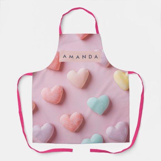 Personalized Soft Pastel Candy Heart Schürze (Vorderseite)