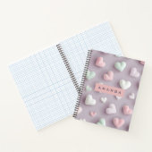 Personalized Soft Pastel Candy Hearts Notizblock (Innenseite)