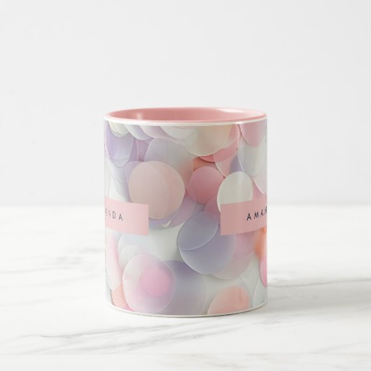 Personalized Soft Pastel Confetti Design Zweifarbige Tasse (Mittel)