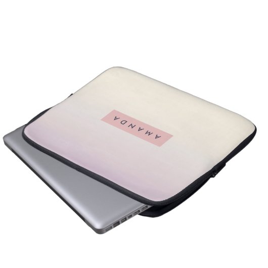 Personalized Soft Pastel Lavender Gradient Laptopschutzhülle (Vorne Knopf)