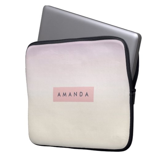 Personalized Soft Pastel Lavender Gradient Laptopschutzhülle (Vorderseite Links)