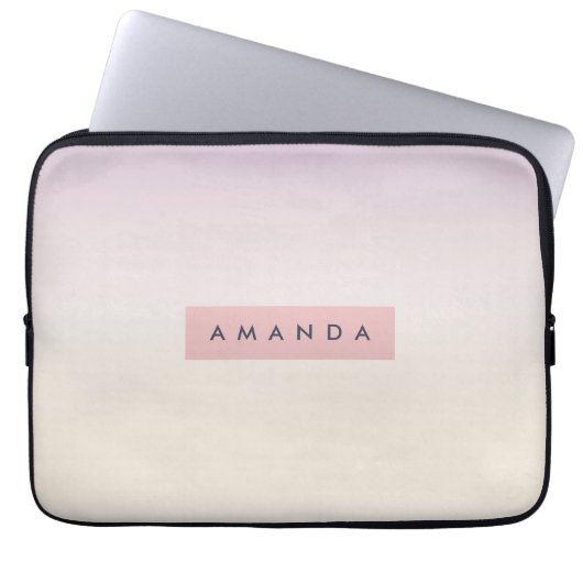 Personalized Soft Pastel Lavender Gradient Laptopschutzhülle (Vorderseite)