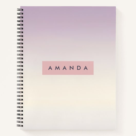 Personalized Soft Pastel Lavender Gradient Notizblock (Vorderseite)