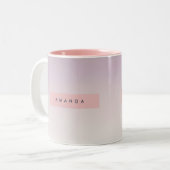 Personalized Soft Pastel Lavender Gradient Zweifarbige Tasse (Vorderseite Links)
