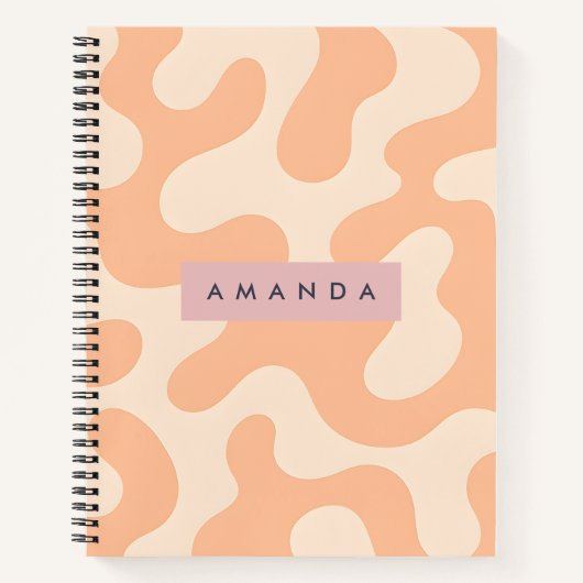 Personalized Soft Peach Pastel Abstract Camo Notizblock (Vorderseite)