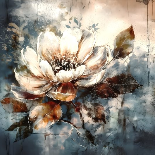 Personalized Soft Peony Watercolor Bloom Fleecedecke