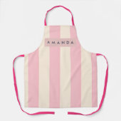 Personalized Soft Pink and Cream Stripe Schürze (Vorderseite)