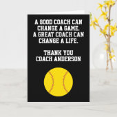 Personalized Softball Coach From Team Players Karte (Gelbe Blume)