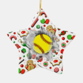 Personalized Softball Collectible Keramik Ornament (Vorne)
