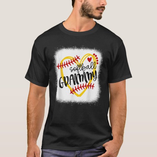 Personalized Softball Heart Tee Cute Grammy Women (Vorderseite)