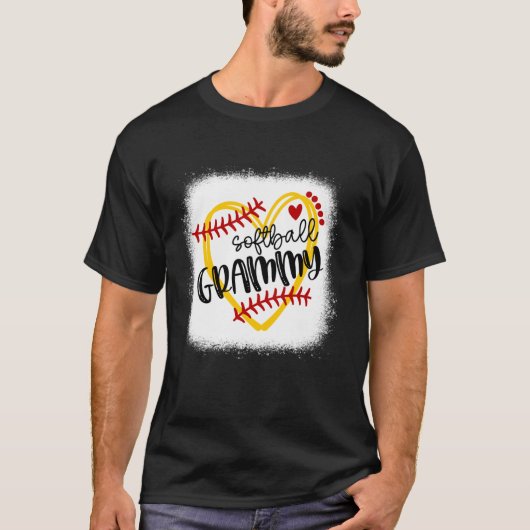 Personalized Softball Heart Tee Cute Grammy Women (Vorderseite)