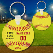 Personalized Softball Keychains Your Text and Logo Schlüsselanhänger