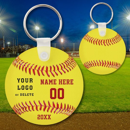 Personalized Softball Keychains Your Text and Logo Schlüsselanhänger