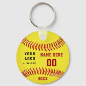 Personalized Softball Keychains Your Text and Logo Schlüsselanhänger (Vorderseite)